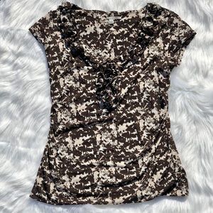 3/$20 Halogen | Floral Ruffle Blouse Shirt